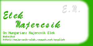 elek majercsik business card